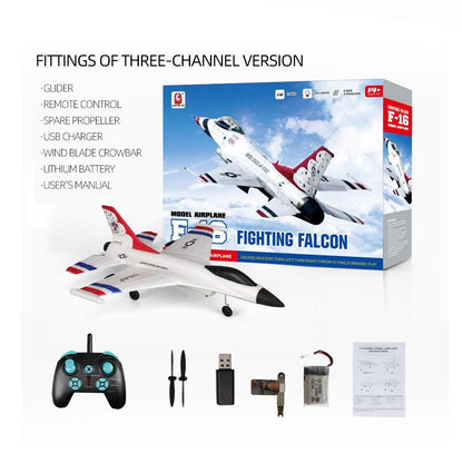 F16 Foam RC Airplane - 2/3 Channels Remote Control Aircraft 2.4G Radio Control Stunt Glider RC Fighter Plane Toys for Children Boy - RCDrone
