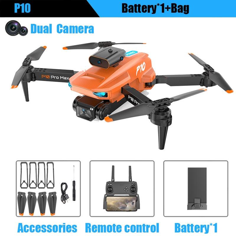 KBDFA P10 Drone - 8K With ESC HD Dual Camera 5G Wifi FPV 360 Full Obstacle Avoidance Optical Flow Hover Foldable Quadcopter Toys - RCDrone
