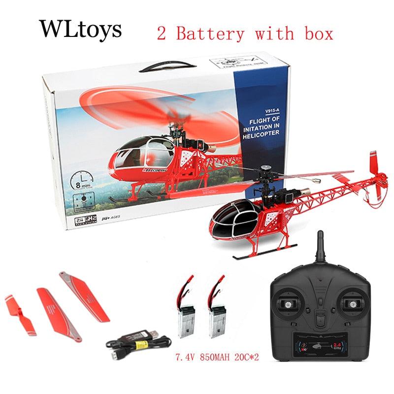 Wltoys XK V915-A RC Helicopter RTF 2.4G 4CH Double Brush Motor Fixed Height Outdoor Aircraft Hobby Professional Drone Adult Gift - RCDrone