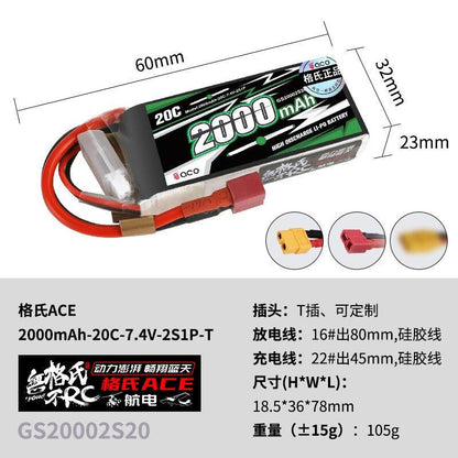 Gens ace RFLY 1800mAh 2000mAh 2200mAh 2S 3S 4S 7.4V 11.1V 20C 30C 45C Lipo Battery with T/XT60 Plug for FPV RC Drone - RCDrone