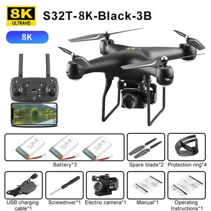 S32T Pro Drone - 8K RCWiFi Camera 4K HD Foldable Professiona RC Quadcopter Helicopter High Hold Mode FPV Long Fly Helicopter - RCDrone