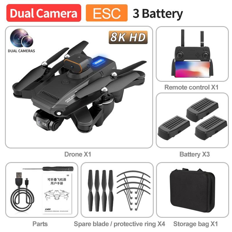 P9 Drone - ESC 8K Professional Dual HD Camera Obstacle Avoidance Aerial Photography Foldable Quadcopter RC Helicopter Toy - RCDrone