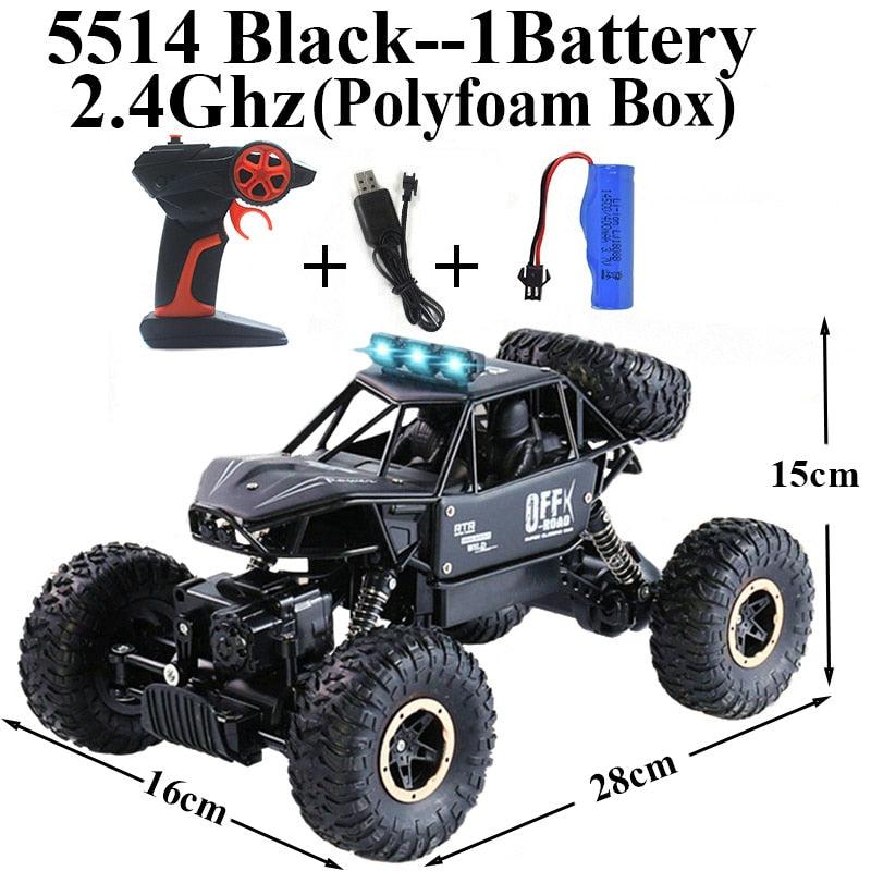 DEERC 1:12 Remote Control Car with Metal Shell, 4WD Off Road Monster Truck,  Dual Motors LED Headlight RC Rock Crawler, 2.4Ghz All Terrain Hobby RC