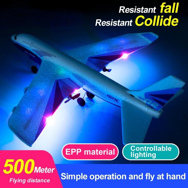 G2 RC airliner Glider - 2 Channel Remote Control Aircraft Hand Throwing Radio Control Plane Foam Resistant Outdoor Airplane Toys - RCDrone