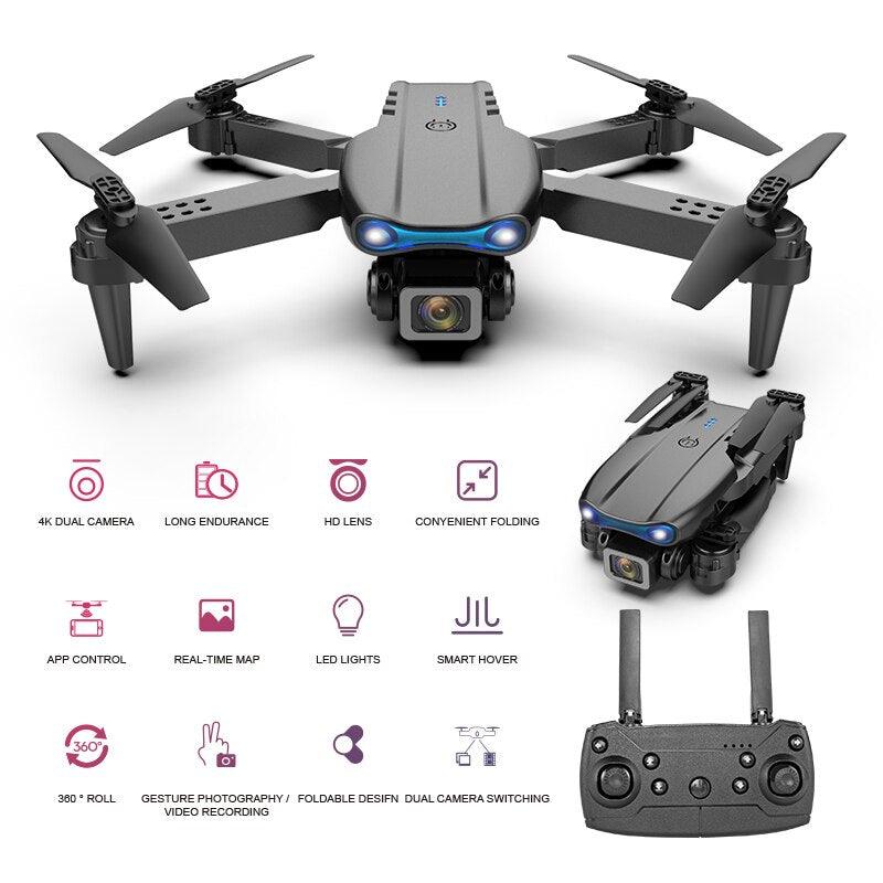 Mini Drone 4K avec caméra HD Fpv, pliable, à hauteur fixe, véhicule aérien sans pilote, Quadcopte, télécommande de sécurité Dorone / Drone et robot Mini Drone 4K avec caméra HD Fpv, pliable, à hauteur fixe, véhicule aérien sans pilote, Quadcopte, télécommande de sécurité Dorone / Drone et robot