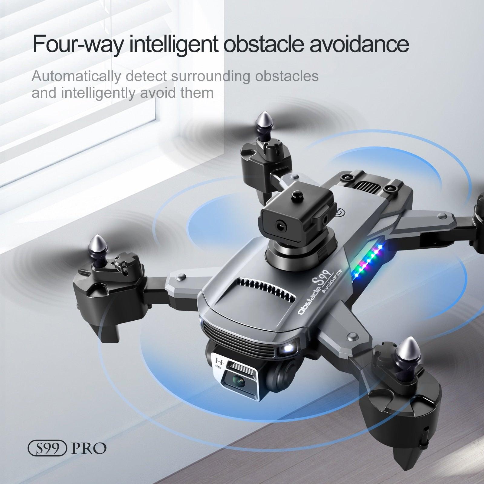S99 Drone - Dual 4K HD WIFI FPV 2.4GHz Four-Sided Obstacle Avoidance With Light Four-Axis Folding Remote Control Helicopter Toy - RCDrone