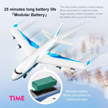 G2 RC airliner Glider - 2 Channel Remote Control Aircraft Hand Throwing Radio Control Plane Foam Resistant Outdoor Airplane Toys - RCDrone