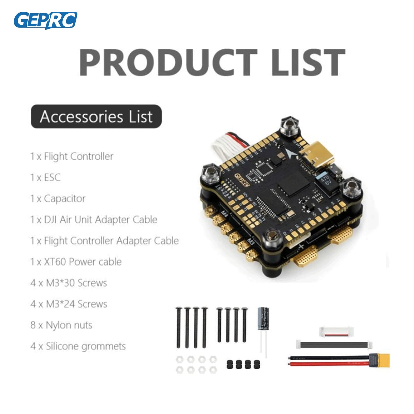 GEPRC SPAN F722-BT-HD V2 Stack - Flight Controller Stack F7 BL32 50A 96K 4IN1 ESC SUPPORT BLUETOOTH PARAMETER TUNING - RCDrone