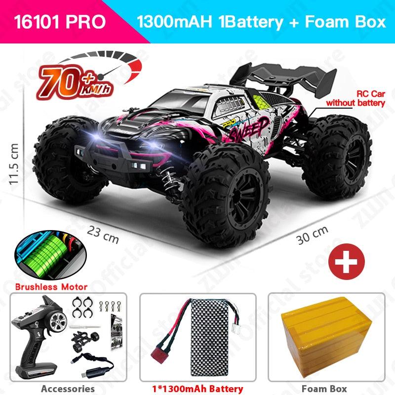 ZWN 1:16 70KM/H Or 50KM/H 4WD RC Car With LED Remote Control Cars