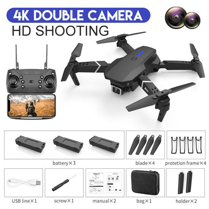 KBDFA E88 Pro Drone - 2023 New WIFI FPV Drone With Wide Angle HD 4K 1080P Camera Height Hold RC Foldable Quadcopter Drones Kid Gift Toys - RCDrone