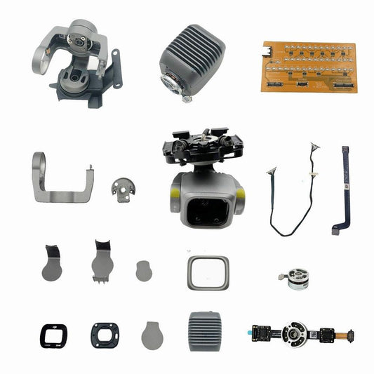 Genuine Gimbal Parts for DJI Air 2S - Gimbal YR Motor with Yaw Roll Arm Assembly Camera Frame with Pitch Motor Cover Cap PTZ Cable - RCDrone