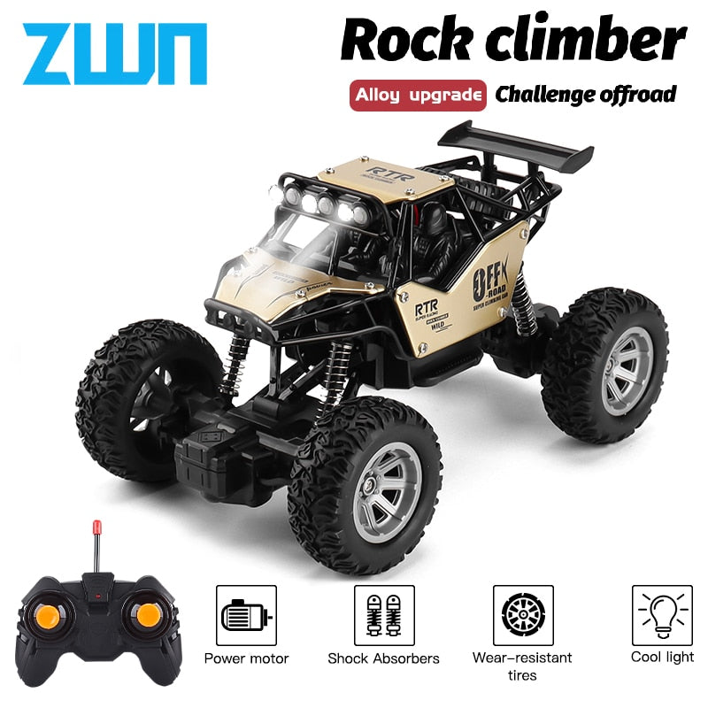 ZWN 1:20 2WD RC कार एलईडी लाइट्स के साथ रेडियो रिमोट कंट्रोल कारें - बच्चों के लिए छोटी गाड़ी ऑफ-रोड कंट्रोल ट्रक लड़कों के खिलौने