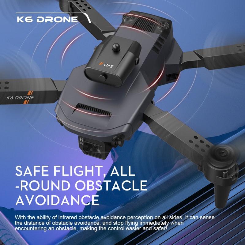K6 Mini Drone - 4K Dual Camera Wifi FPV Four Sides Infrared Obstacle Avoidance One-key Take-off and Landing Folding Quadcopter - RCDrone