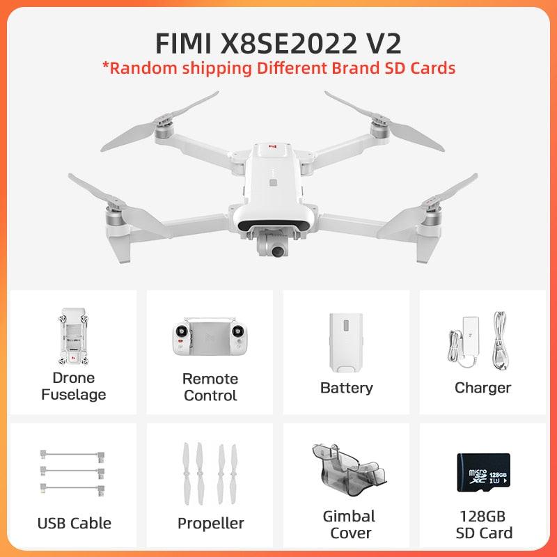 FIMI X8SE 2022 V2 Camera Drone 10KM 4K HD professional Quadcopter camera RC Helicopter FPV 3-axis Gimbal 4K HD Camera GPS RC Drone Professional Camera Drone - RCDrone