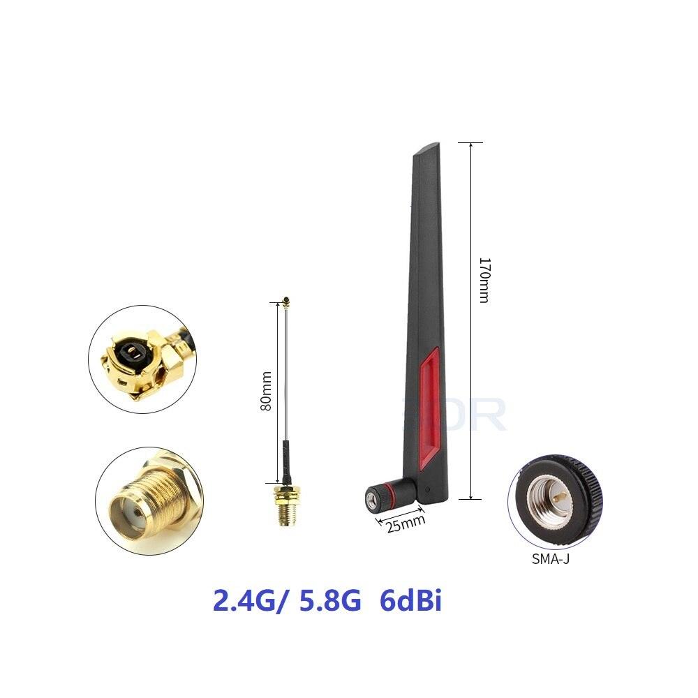 4 Pezzi Antenna WiFi 2.4GHz 5GHz 3dBi Con Cavo Pigtail RP-SMA A U.FL IPEX MHF4 Per Scheda Di Rete Laptop M.2 NGFF Intel