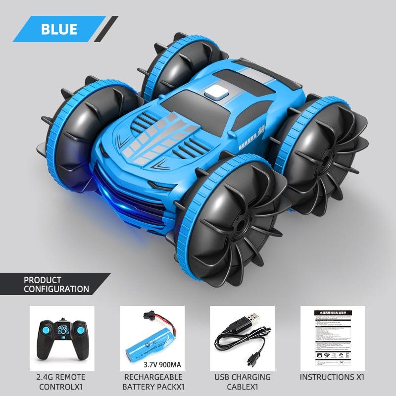 2in1 RC Car 2.4GHz Remote Control Boat Waterproof Radio Controlled Stunt Car 4WD Vehicle All Terrain Beach Pool Toys for Boys - RCDrone