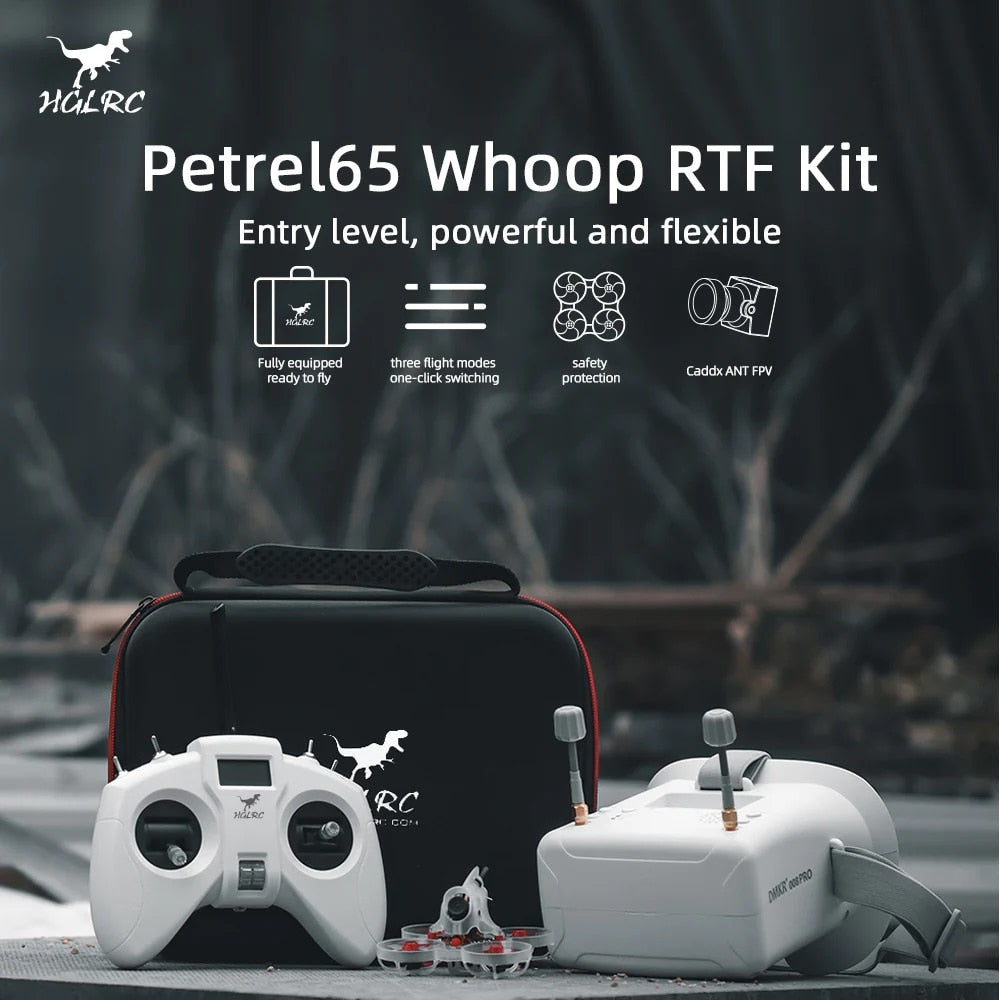 HGLRC Petrel 65 Whoop-1S Бесщеточный Крытый Дрон FPV Версия RTF для RC  Quadcopter Racing Freestyle Drone Очень подходит для начинающих - Only  Drone ...