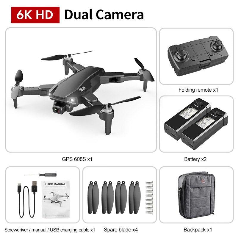 S608 Pro Drone - 3KM GPS 4k Profesional Drone HD Dual Camera Aerial Photography Brushless Foldable Quadcopter RC Distance - RCDrone