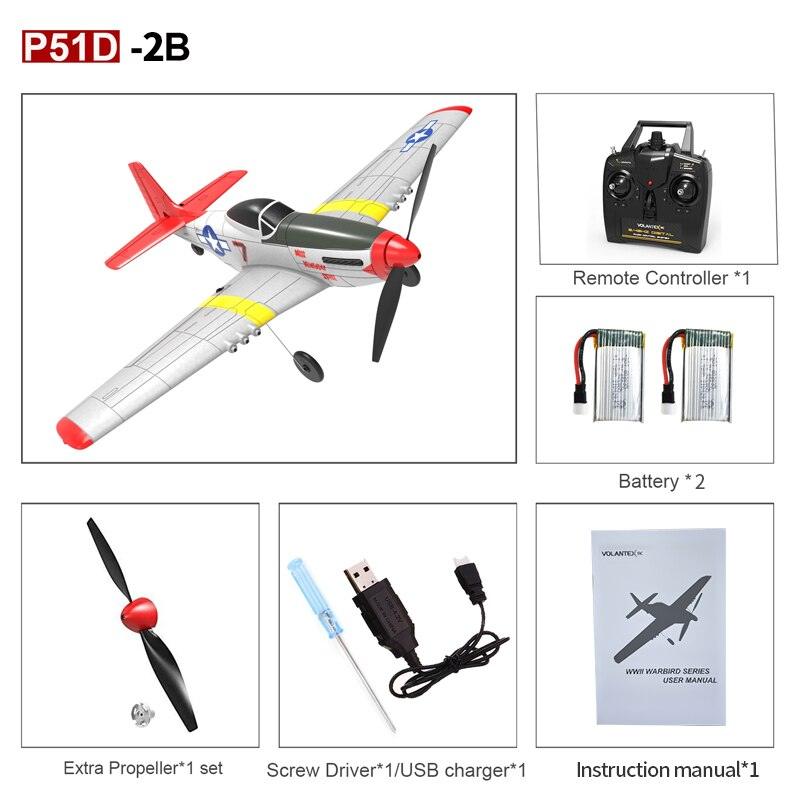 VOLANTEXRC 4CH RC Trainer Airplane Mustang P51 RTF with Xpilot Stabilization System Remote Control Plane Toys for Boys Beginner - RCDrone