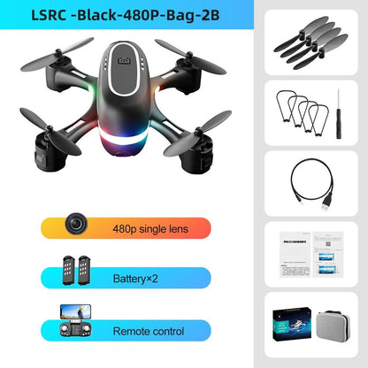 2023 New LSRC Rainbow Mini Drone 480p 720P HD Dual Camera WIFI FPV Hight Hold One Key Return Quadcopter RC Dron Kid Gifts - RCDrone