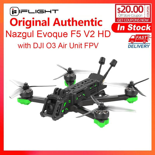 iFlight Nazgul Evoque F5 V2 HD 5inch 6S FPV Drone BNF F5X F5D（Squashed-X or DC Geometry）with GPS module/ DJI O3 Air Unit for FPV - RCDrone