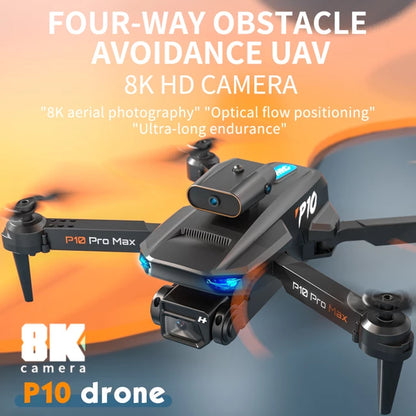 P10 Drone /P10 pro max drone - 8K Professional FPV Dual HD Camera ESC WIFI 5G Transmission Quadcopter Obstacle Avoidance Drone for Children - RCDrone