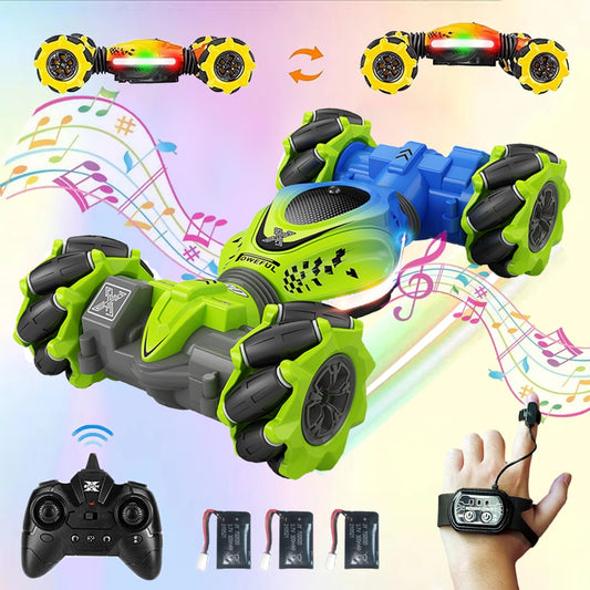 4WD RC कार खिलौना 2.4G रेडियो रिमोट कंट्रोल कार - RC वॉच जेस्चर सेंसर रोटेशन ट्विस्ट स्टंट ड्रिफ्ट वाहन खिलौना बच्चों के लिए