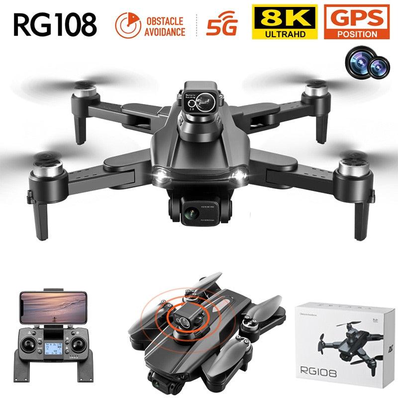 RG108 MAX Drone - 2023 NEW Professional 8K HD Dual Camera FPV 3Km GPS Aerial Photography Brushless Motor Foldable Quadcopter Toys Professional Camera Drone - RCDrone