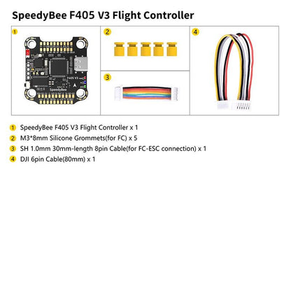 SpeedyBee F405 V3 50A Stack - FC ECS BMI270 30x30 Flight Controller BLS 50A 4-in-1 ESC 3-6S LiPo For RC FPV Drone RunCam - RCDrone