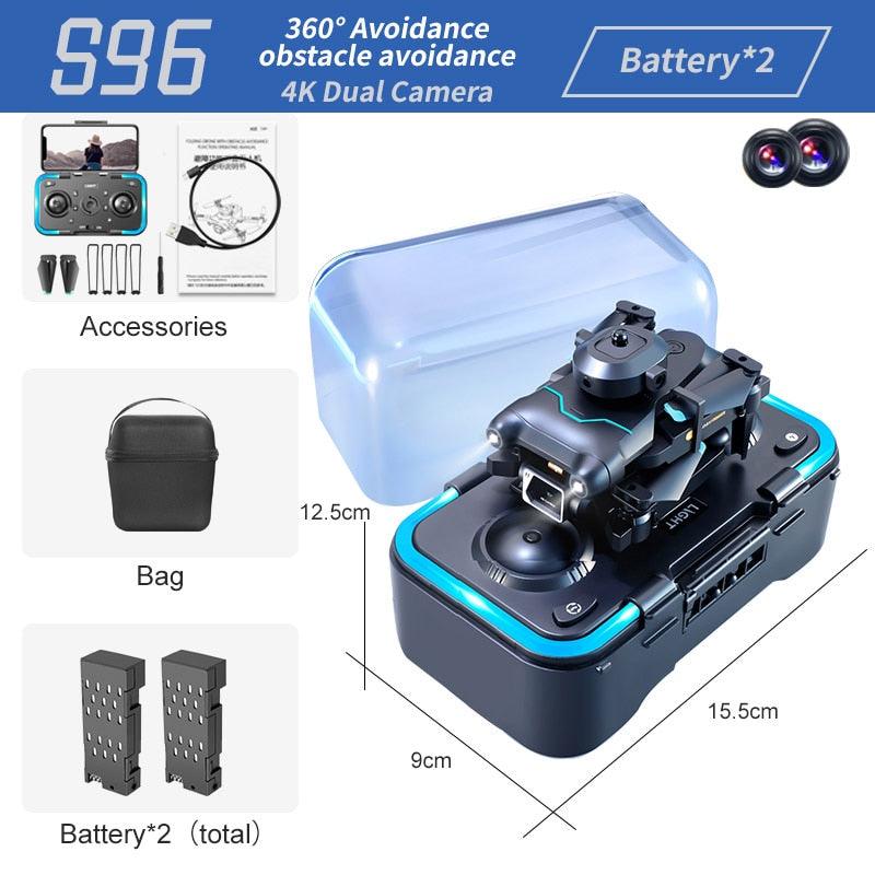 2023 New S96 Mini Drone - Professional 4K 360° Obstacle Avoidance Air Pressure Fixed Height Professional Foldable Quadcopter Toys - RCDrone
