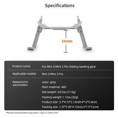 Foldable Landing Gear for DJI MINI 3/ for MINI 3 PRO Extender Long Leg Foot Protector Stand for MINI 3 Drone Accessories - RCDrone