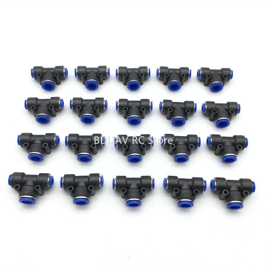 T-Type Air Tube Quick Connector - 20 pcs 8 mm 12 mm Plastic Pneumatic Tee Fitting T-Type Air Tube Quick Connector for Agricultural Drones - RCDrone