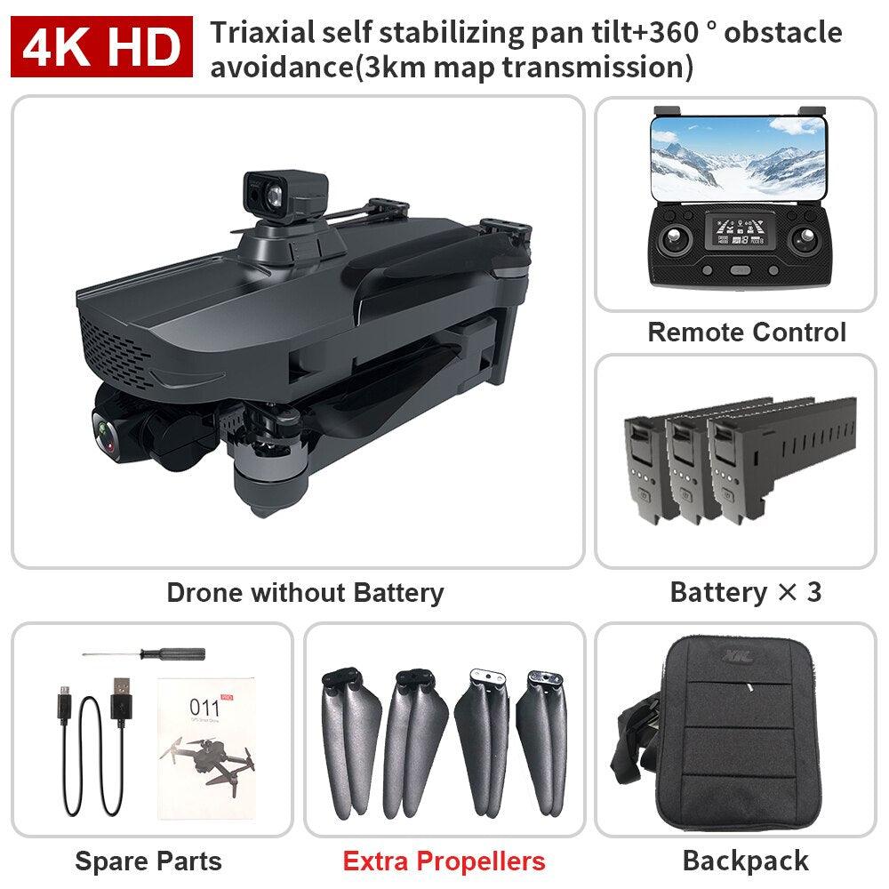 JINHENG 011 Drone - Professional Dual HD 4K HD Camera 3-Axis Gimbal Optical Flow Brushless Motor Foldable Quadcopter RC Distance 3000km Camera Drone Professional Camera Drone - RCDrone
