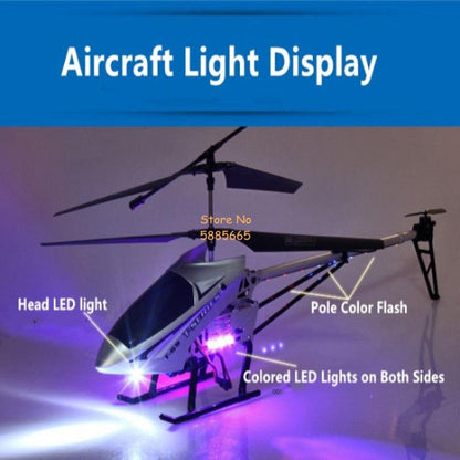 80CM Rc Helicopter - Big Alloy Remote Control Helicopter Model Dual Flexible Propeller Anti-Crash LED Colorful Light Electric RC Helicopter Toy - RCDrone