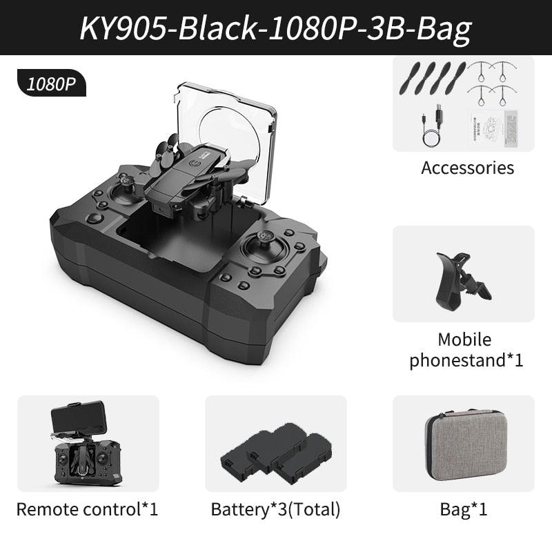 QJ KY905 Mini Drone - Profesional 4K Camera Wifi FPV Foldable Dron Quadcopter One-Key Return 360 Rolling RC Helicopter Kid Toys - RCDrone