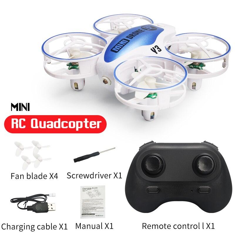 Y3 Mini Ufo Quadcopter with Lights Remote Control Helicopter Aircraft Dron Drones Children's Toys for Boys Blue