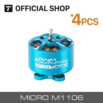 4PCS T-motor MICRO M1106 KV6000 6000KV Brushless Outrunner Motor Freestyle For FPV RC 90mm 110mm Drone - RCDrone