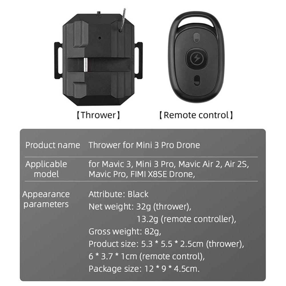 Drone Drop System / Drone Thrower - universal for Most Drones such DJI 4DRC JJRC Syma Hubsan FIMI Drone Fishing Ring Gift Deliver Life Rescue - RCDrone
