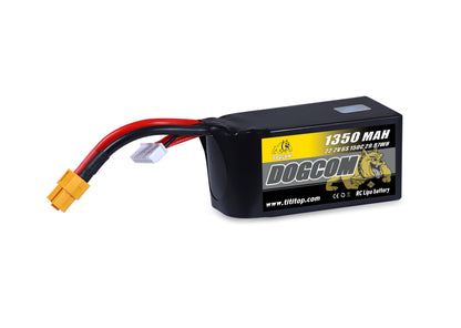 DOGCOM 1350mAh/1550mAh 6S 22.2V 150C FPV model Lipo battery FPV traverser battery XT60 plug - RCDrone