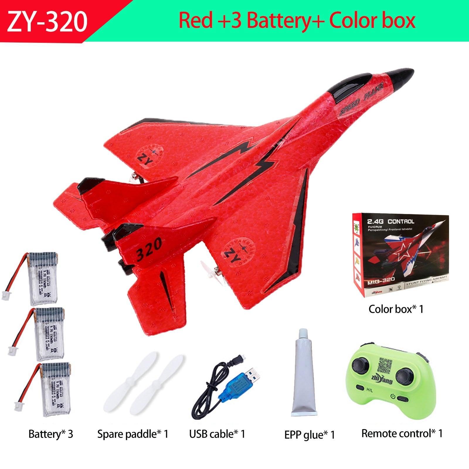 New RC Plane Glider Airplane Flying Model With LED Remote Radio 2.4G Aircraft Fighter EPP Chargeable Toys For Boy Children Gifts - RCDrone