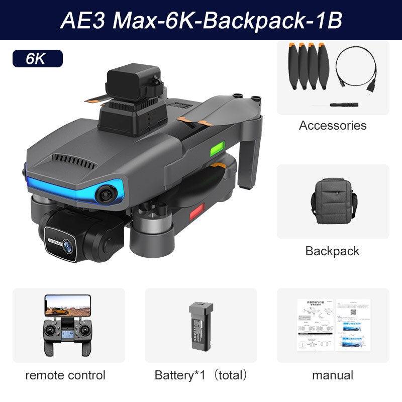 3-axis Gimbal 6K Dual Camera RC Drone GPS WIFI FPV Quadcopter Obstacle  Avoidance