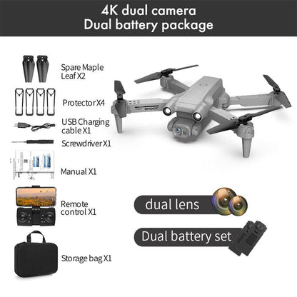 GT2 Mini Drone - 4K 1080P HD Camera 2.4Ghz Wifi FPV Air Pressure Fixed Height RC Foldable Quadcopter Gifts Toys For Boys - RCDrone