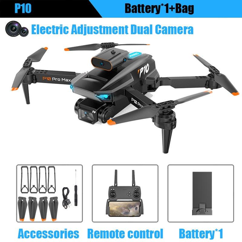 KBDFA P10 Drone - 8K With ESC HD Dual Camera 5G Wifi FPV 360 Full Obstacle Avoidance Optical Flow Hover Foldable Quadcopter Toys - RCDrone
