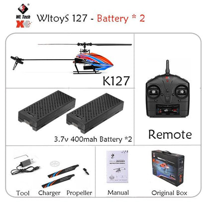 WLtoys K127 Helicopter - 2.4Ghz 4CH 6-Aixs Gyroscope Single Blade Propellor Gyro Mini RC Helicotper For Kids Gift RC Toys v911 - RCDrone
