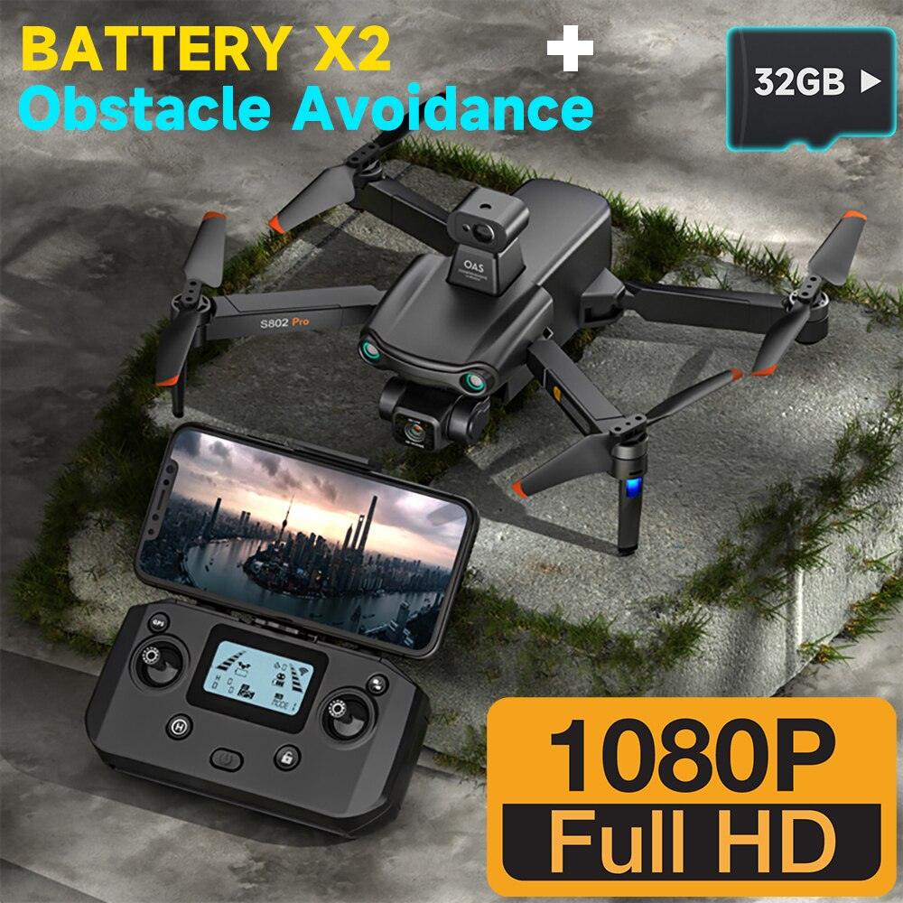 S802 Pro Drone - 4K HD Professional HD Camera GPS Laser Obstacle Avoidance 3-Axis Gimbal 5G WiFi FPV Dron RC Quadcopter Professional Camera Drone - RCDrone