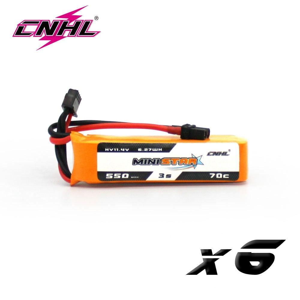 6PCS CNHL 2S 3S 4S 7.6V 11.4V 15.2V 550mAh Lipo Battery for FPV Drone - 70C MiniStar HV With XT30 Plug For RC FPV Racing Drone Drone Airplane - RCDrone
