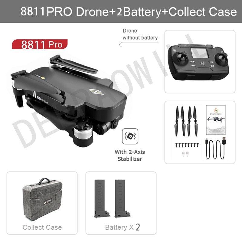 8811 Pro Drone - 6k HD Mechanical Gimbal Camera 2km Distance 5G Wifi Gps System Supports 32G TF Card Drones Professional Camera Drone - RCDrone