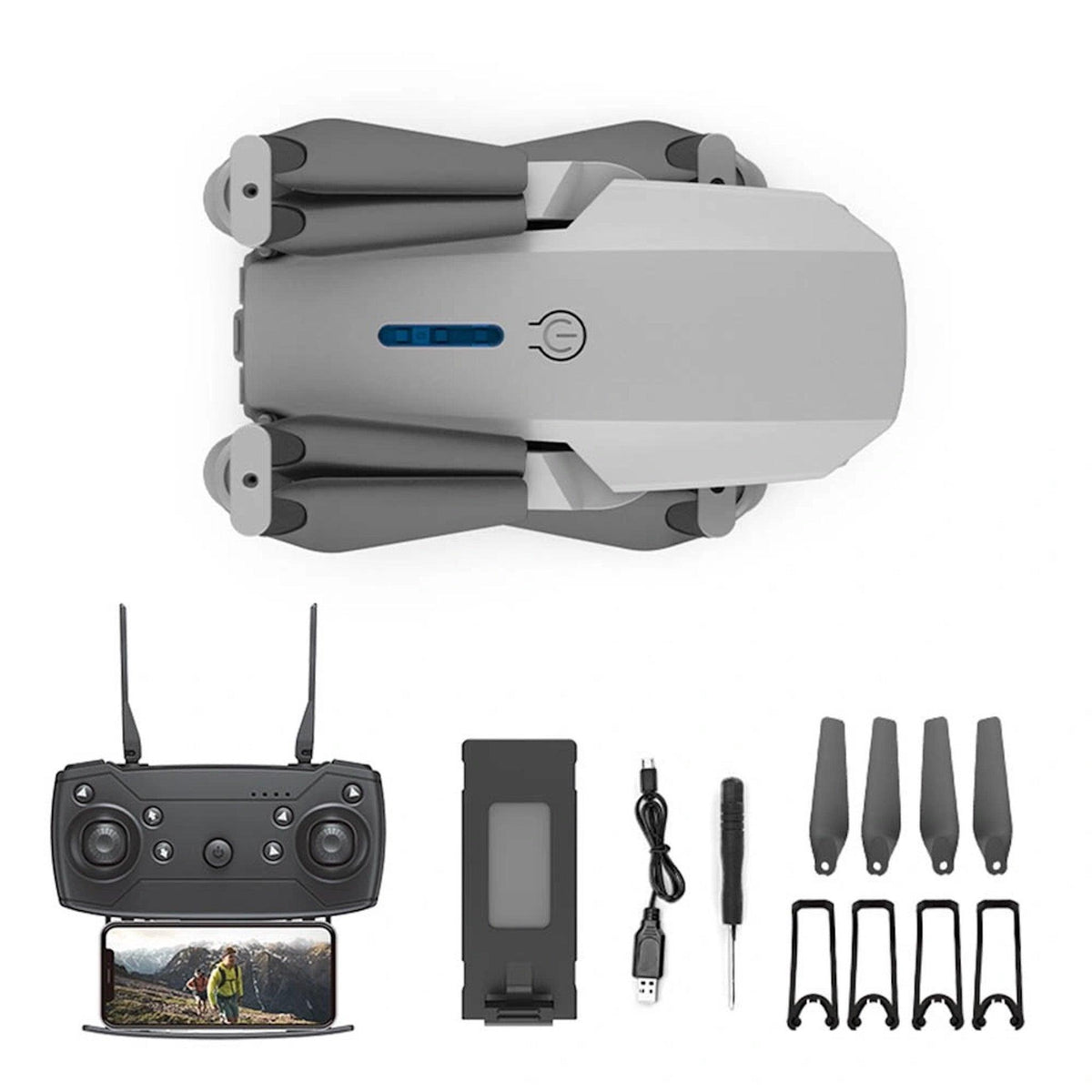 Drone E88 - Mini Drone con cámara con lente gran angular dual 4K HD ...
