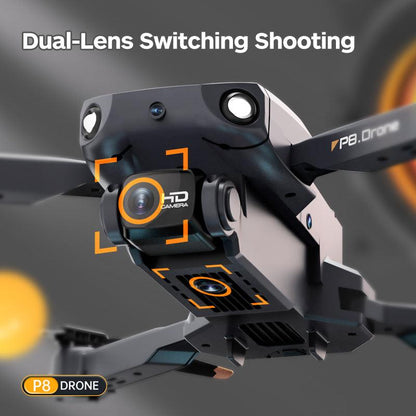 P8 Drone - 8k Hd Dual Cameras Esc Four Side Obstacle Avoidance Optical flow Position Hover Quadcopter Mini Drone - RCDrone